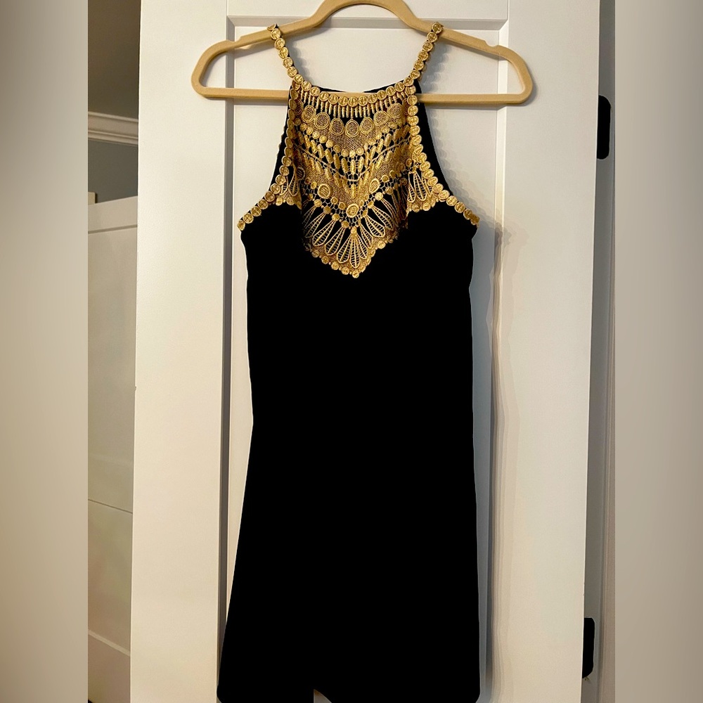 Lilly Pulitzer Navy & Gold shift dress
